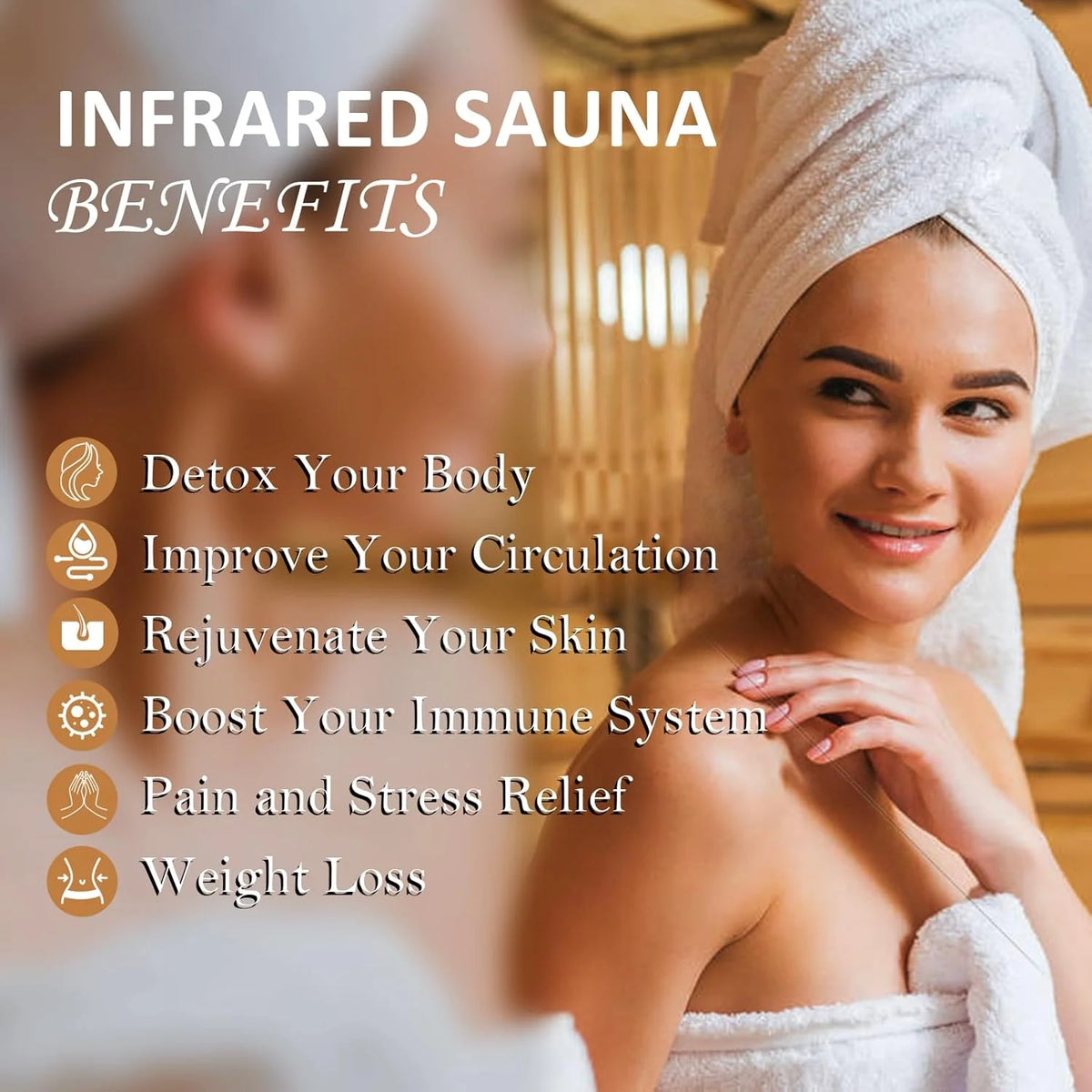 Infrared Sauna Built for Home Wellness, Low EMF Carbon Panels, Hemlock Wood, Bluetooth, Chromotherapy